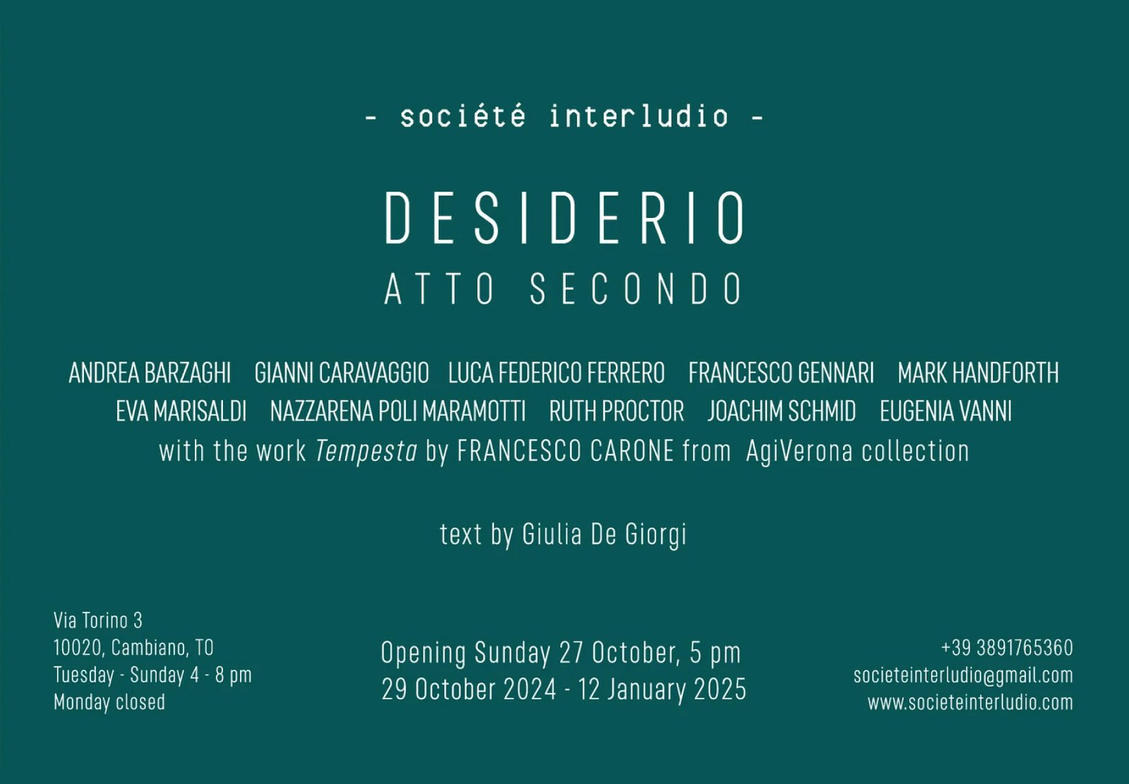Group Show _ Desiderio Atto Secondo