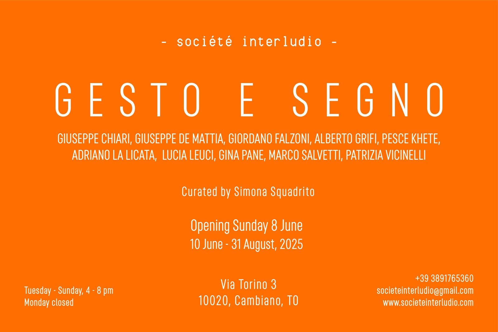 Gesto e Segno, mostra