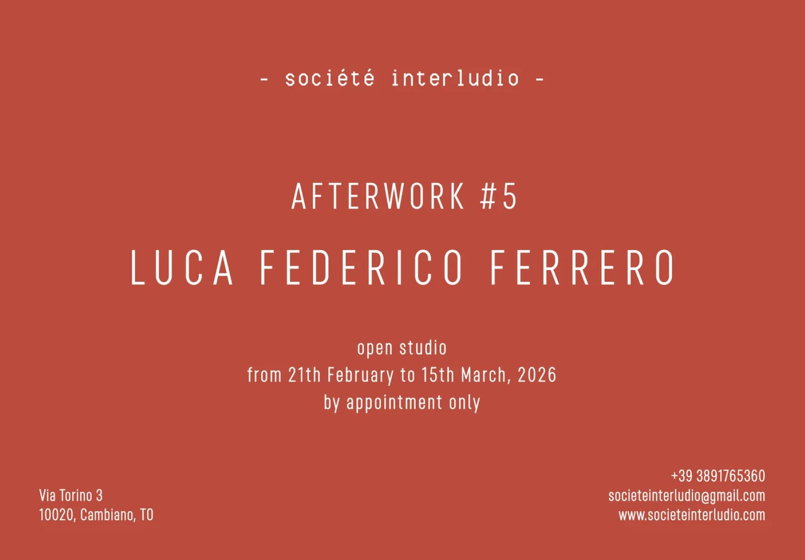 Afterwork #5 - Luca Federico Ferrero